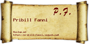 Pribill Fanni névjegykártya